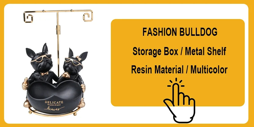Resin Dog Statue Living Room Decor Dog Sculpture Table Tray Ornaments French Bulldog Figurine for Home Interior Desk Decoration