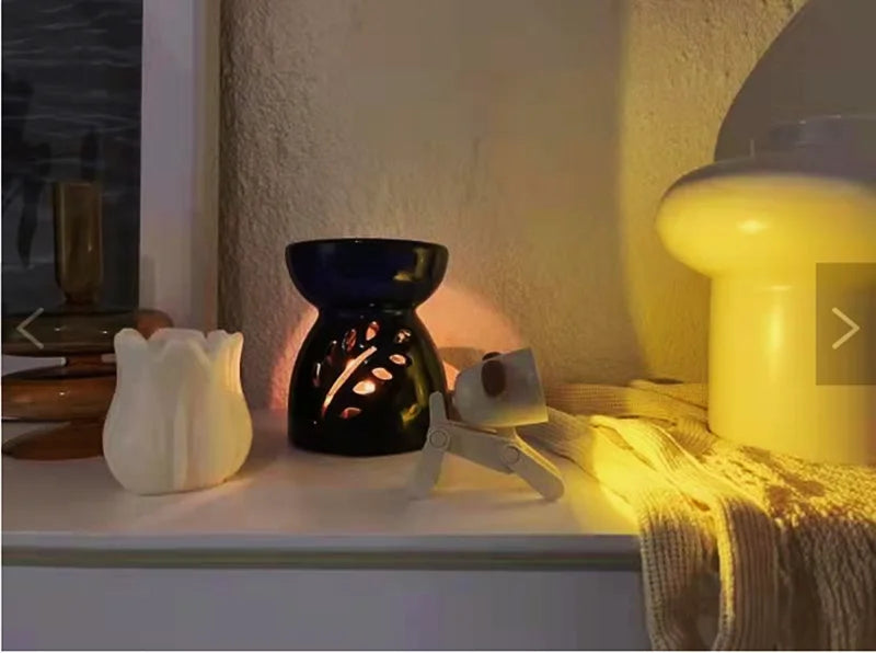 LED Mini Night Light Cute Dog Deer Foldable Desk Lamps Desktop Ornament Book Light Kids Room Bedside Bedroom Decor Holiday Gifts
