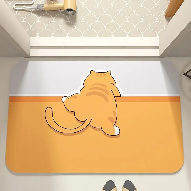 Cute cartoon dog pattern bathroom absorbent carpet kitchen home decoration bedroom living room entrance door floor mat
