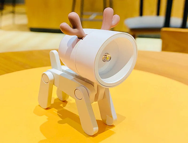 LED Mini Night Light Cute Dog Deer Foldable Desk Lamps Desktop Ornament Book Light Kids Room Bedside Bedroom Decor Holiday Gifts
